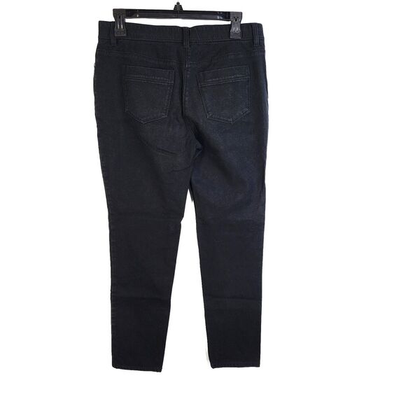 Chico's So Slimming Women Jean Sz 1 Medium 8 Stretch Black Denim Skinny Mid Rise - Picture 2 of 8